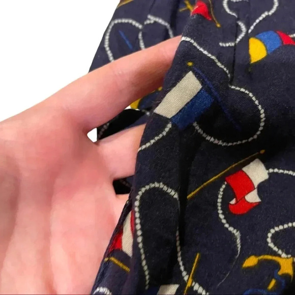 90s Nautical Rayon Shorts by bobbie brooks – Life Preserver & Signal Flags - Picture 5 of 10